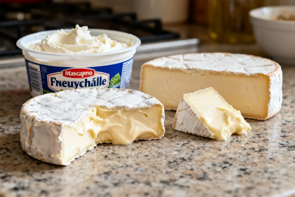 Fromage à pâte molle et mascarpone sur plan de travail par quoi remplacer le Philadelphia
